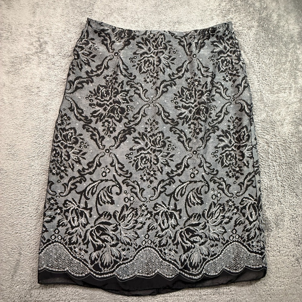 Working Classics Designs & Co Plus Size Floral Skirt Floral Paisley Black 18/20
